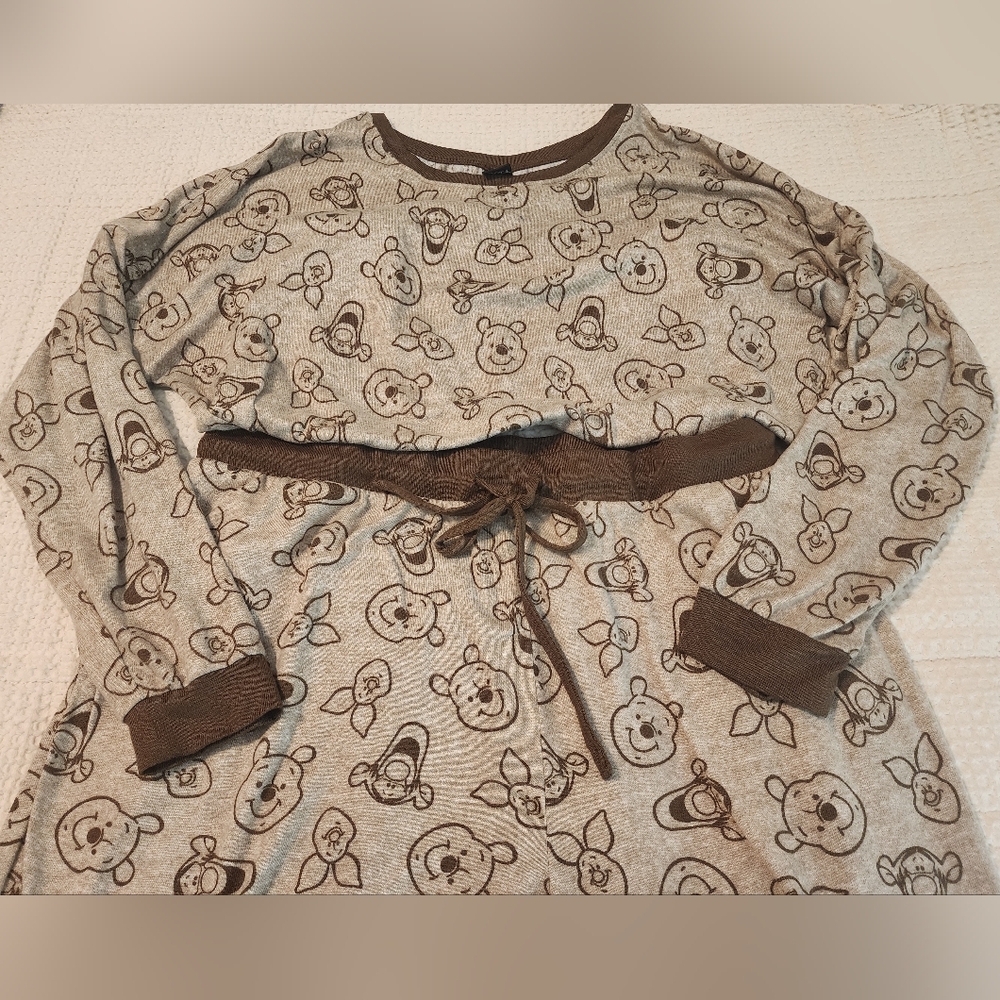 Disney Winnie the Pooh Print Soft Pajamas Browns 2X-3X Cozy Fairycore Whimsical
